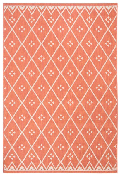 5 ft. 3 in. x 7 ft. 7 in. Courtyard Indoor & Outdoor Medium Rectangle Area Rug, Terracotta & Light Beige