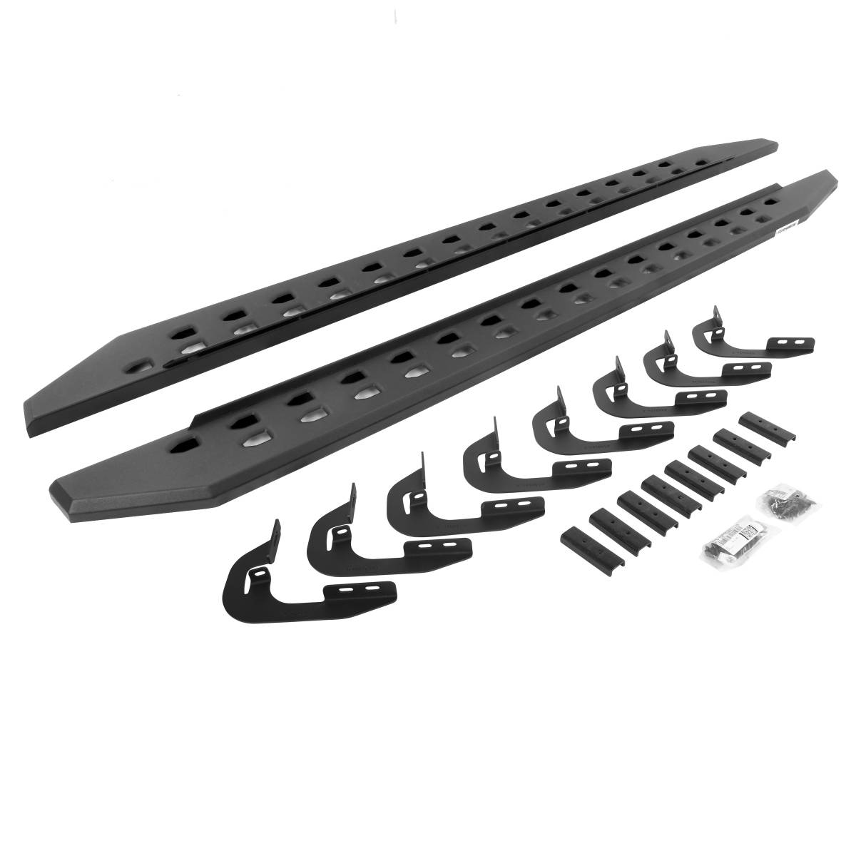 RHI69404787SPC 87 in. RB10 Slim Line Running Boards Complete Set for 2014-2018 Chevy Silverado 1500 -  GO RHINO