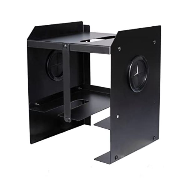 2-Bay Steel Tool Organizer - Black - Compact Design - Durable Steel Construction