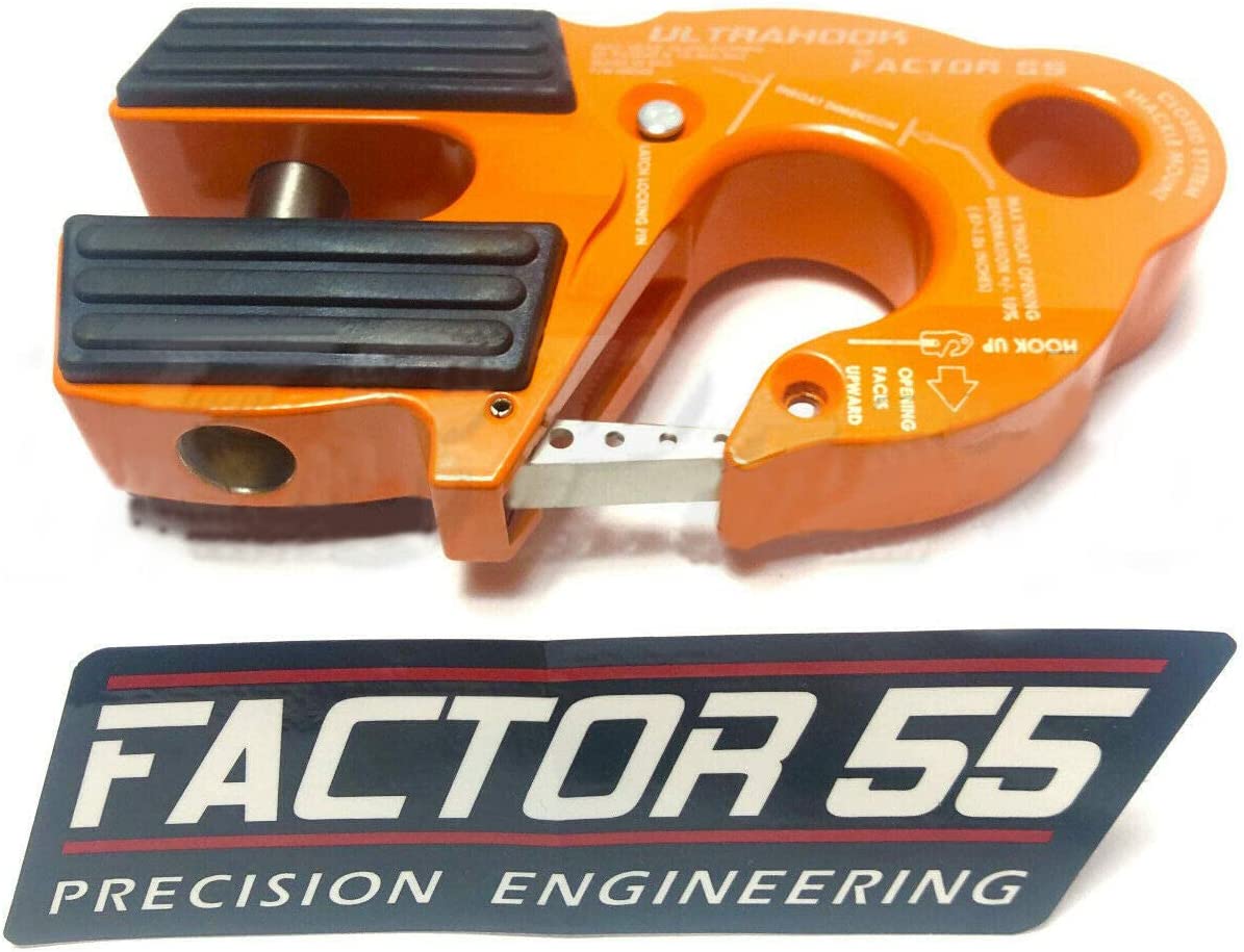 Ultrahook Winch Hook with Shackle Mount, Orange