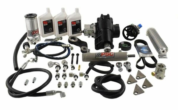 Engine Cylinder Assist Steering Kit with Big Bore XD Steering Gear for 2007-2011 Jeep Wrangler 3.8L, Black
