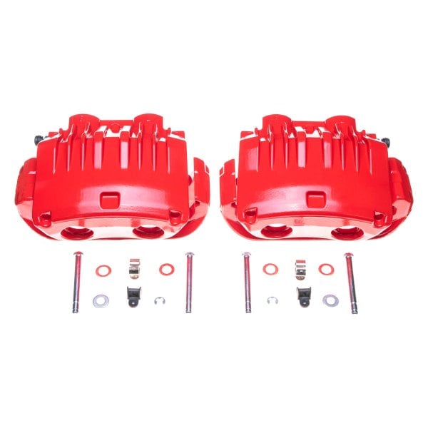 PowerStop PSBS4654C Red Caliper with Bracket for 1994-1998 Ford Mustang - Set of 2