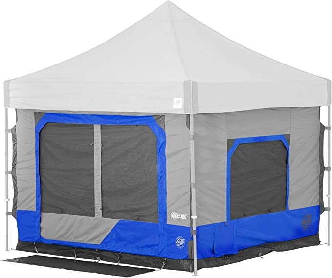 10 ft. Straight Leg Canopy Into Camping Tent  Camping Cube 6.4,, Royal Blue