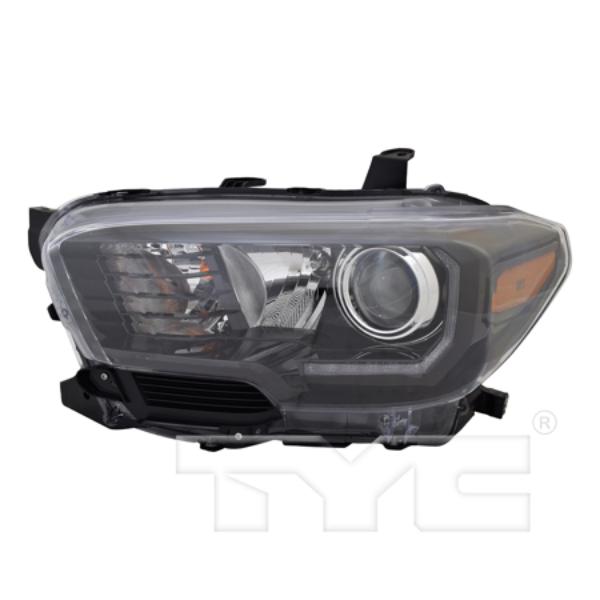 20-9750-50 Left Hand Halogen with LED Drill Black Headlight for 2017-2019 Toyota Tacoma