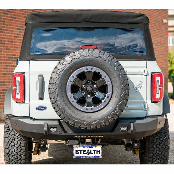RDA6213R3B Texture Black Mid-width Stealth Tire Carrier Rear without Tire Carrier for 2021-C Ford Bronco