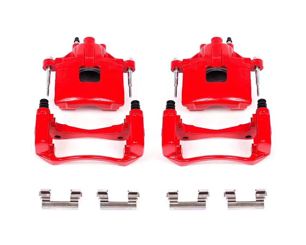 PowerStop PSBS4638A Rear Red Powder Coated Performance Calipers for 2005-2012 Left Ford F-350 Super Duty