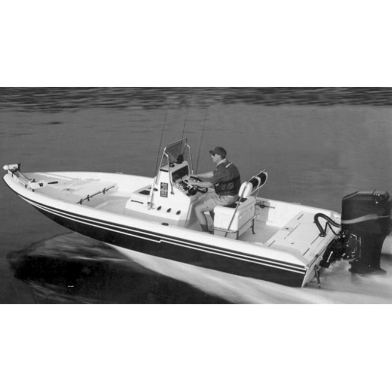 23 ft. Vhull CC Shallow Draft Bay Style O-B Boat Cover - Mist Gray