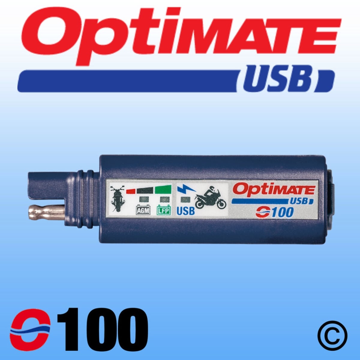 Optimate Single USB 2400MA Compact Charger with Battery Auto Pro Off PB & Lithium Monitor