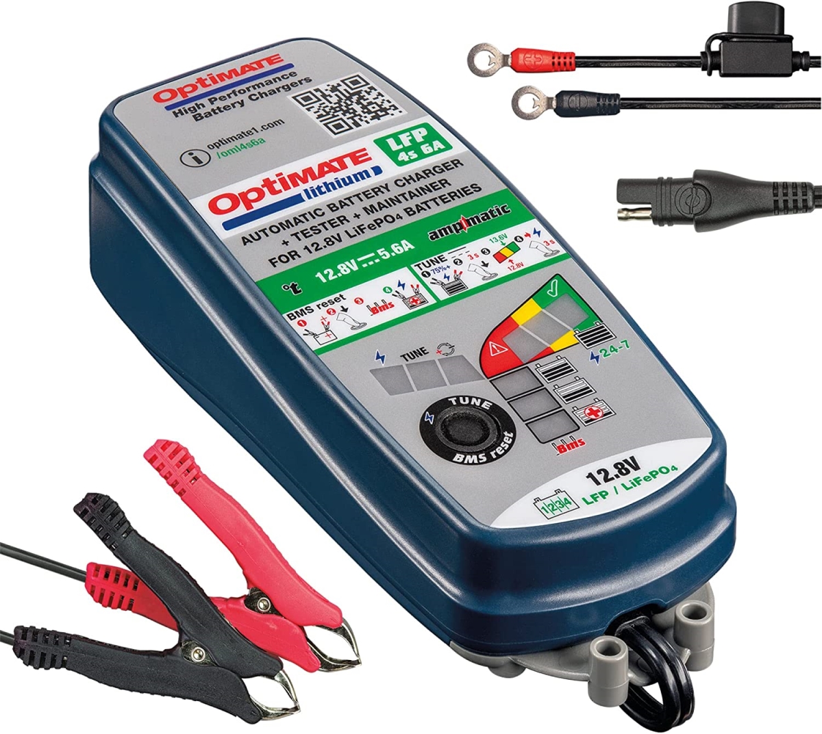 Optimate Lithium 4S 6A 10Step 12.8V Sealed Battery Saving Charger Tester & Maintainer with BMS Reset