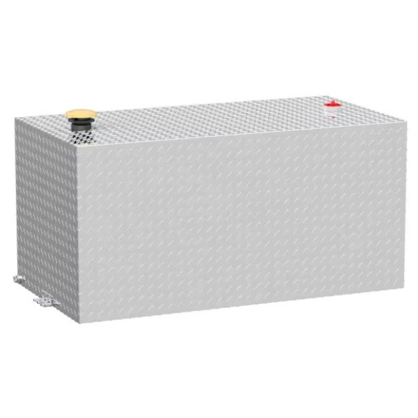 UWSTT-100-RT-T-P 100 gal Rectangle Bright Aluminum Transfer Tank
