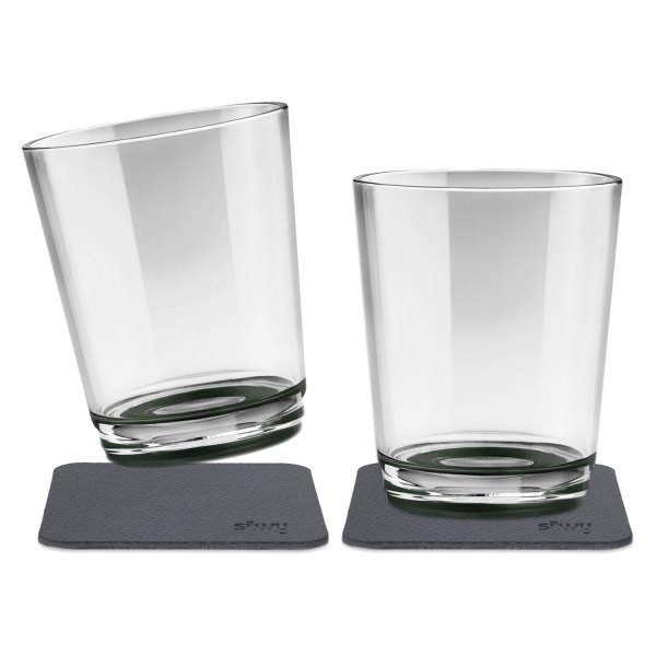 250 ml Tritan & Plastic Magnetic Drinking Cup Set, Pearl Gray - Set of 2