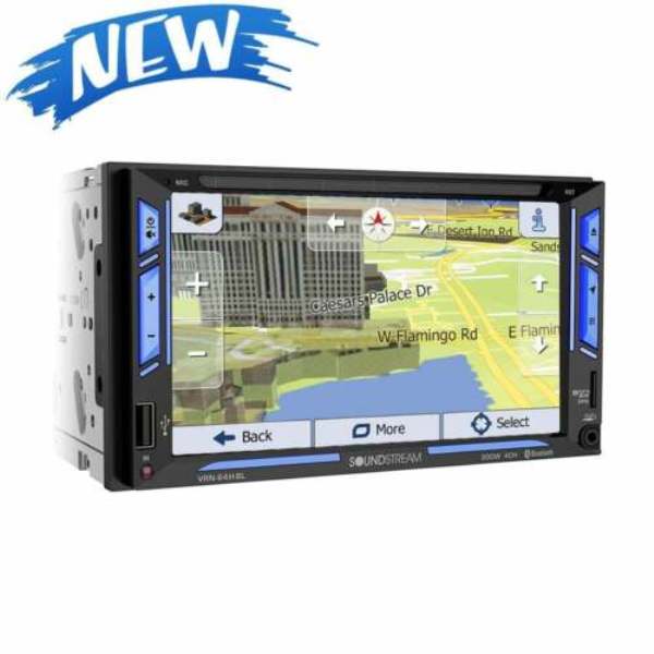 2 Din Aptix Source Unit with IGO GPS Phonelink Bluetooth & 6.2 in. LCD RGB Light Strips