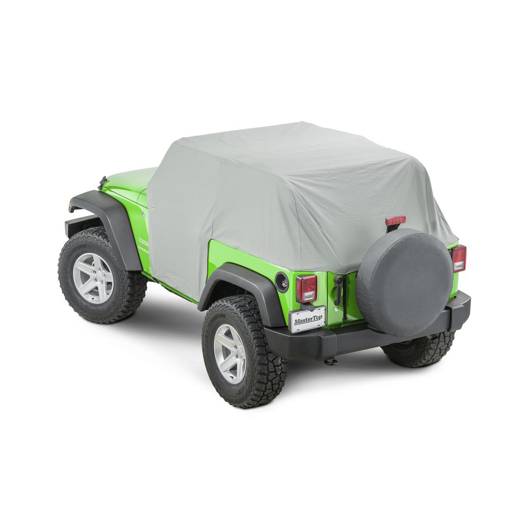 Picture of Mastertop MTP11110309 Gray Full Door Cab Cover for 2018 Jeep Wrangler JK Rubicon 2-Door