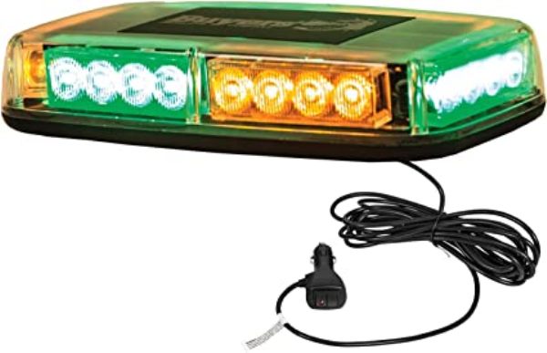 11 Inch Rectangular Multi-Mount Amber/Green LED Mini Light Bar