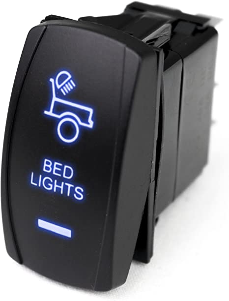 LED Rocker Switch with Blue LED Radiance Bed Lights