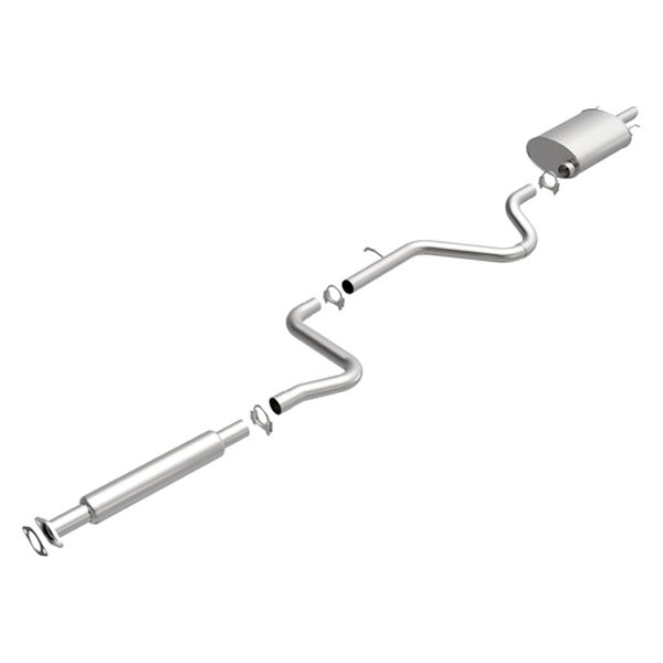 Exhaust System, Aluminized Steel; With Mufflers; 2-1/4 Inch Pipe Diameter; Single Exhaust