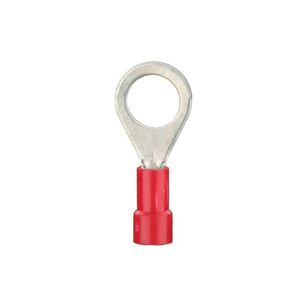 8 Gauge No.8 Red Vinyl Ring Terminal - Pack of 25