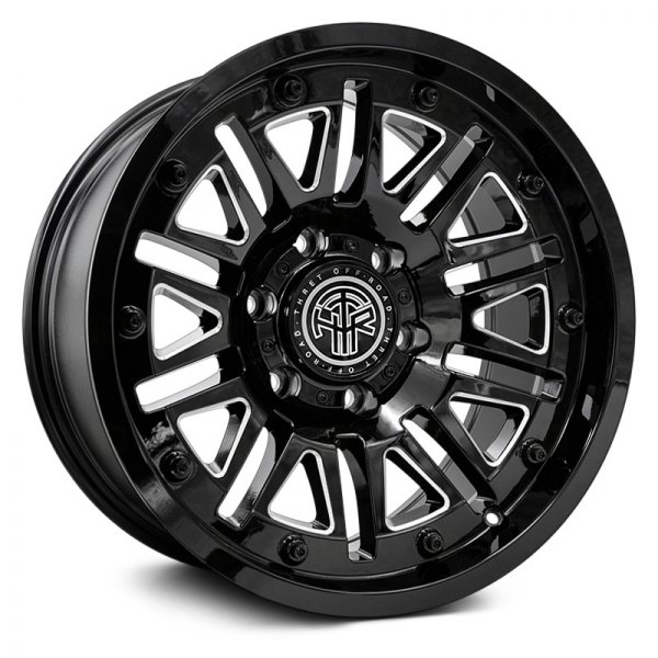 17 x 9.0 in. Storm 701 Gloss Black & Milled 5 x 127 Bolt Pattern 12 mm Offset 78.1 Center Bore Wheel
