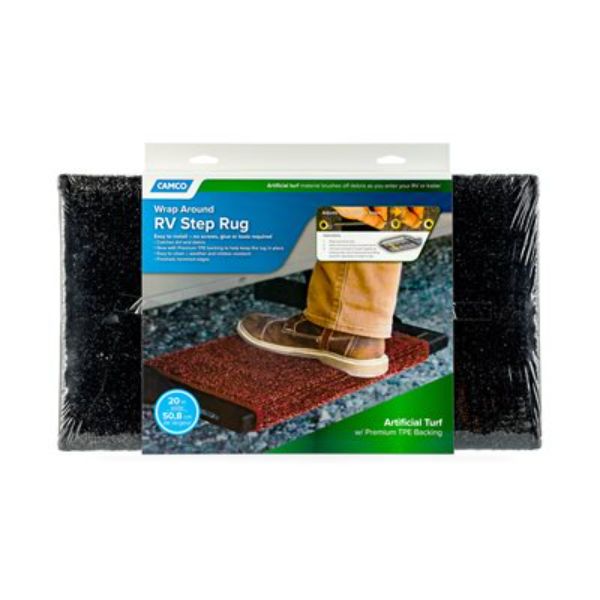 22 x 20 in. Premium Step Rug Turf with UV & TPE Hemmed, Black