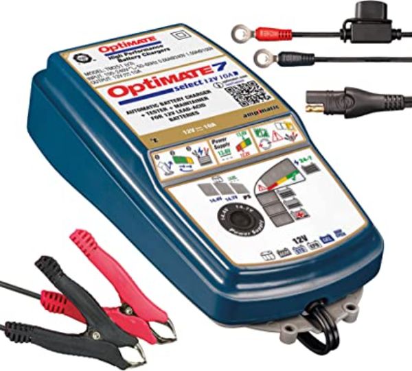 Optimate 7 Select V3 9 Step Battery Saving Tester & Maintainer with 2 Charges & Power Supply, Gold