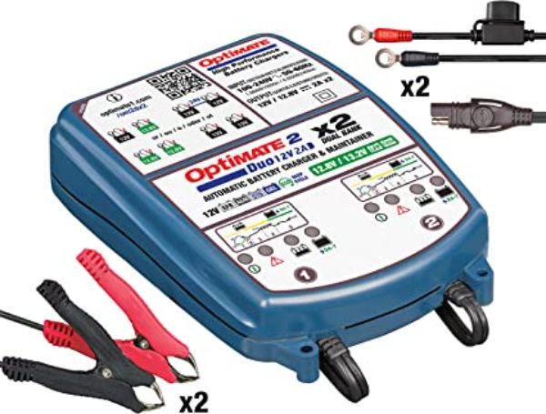 Optimate 2 Duo 2 Bank 5 Step Automatic Battery Charger & Maintainer, Bronze