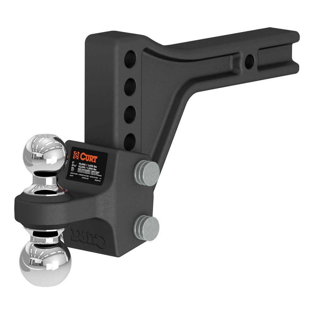 CUR45935 2 in. Shank Adjustable Trailer Hitch Ball Mount with Dual Ball