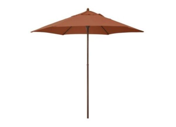 9 ft. Push Open Pin Stop No Tilt Steel Umbrella - Brick Polyester