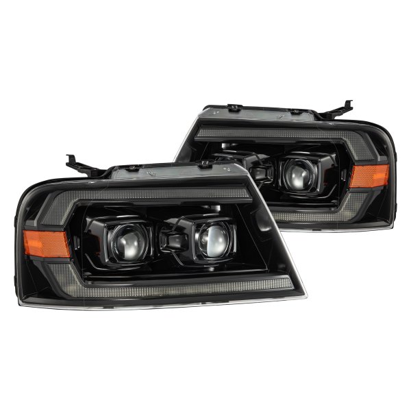 LUXX-Series Alpha-Black Projector LED Headlights with Sequential DRL for 2004-2008 Ford F-150