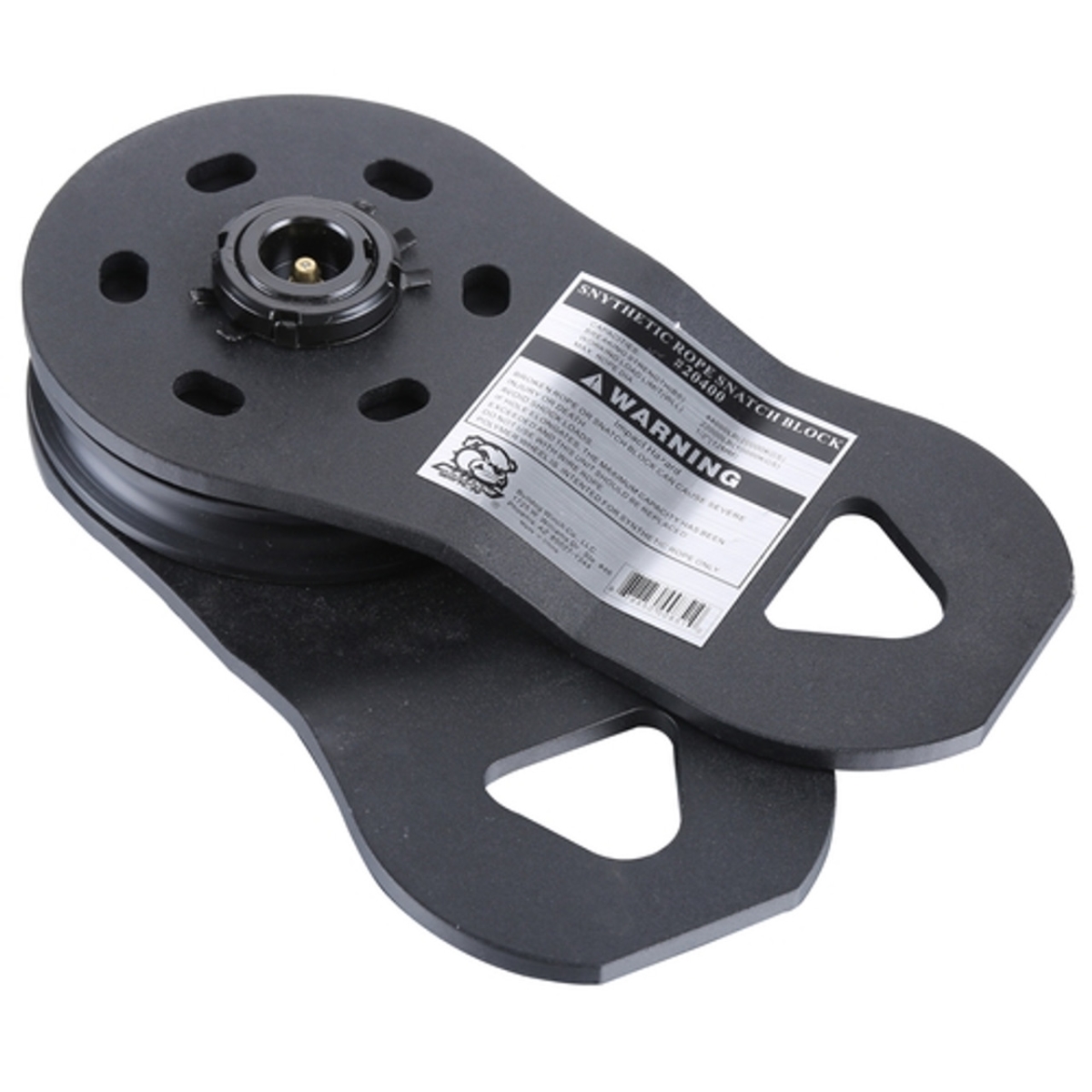 BDG20400 Breaking Strength 44K lbs BS Snatch Block Synthetic Rope, Black