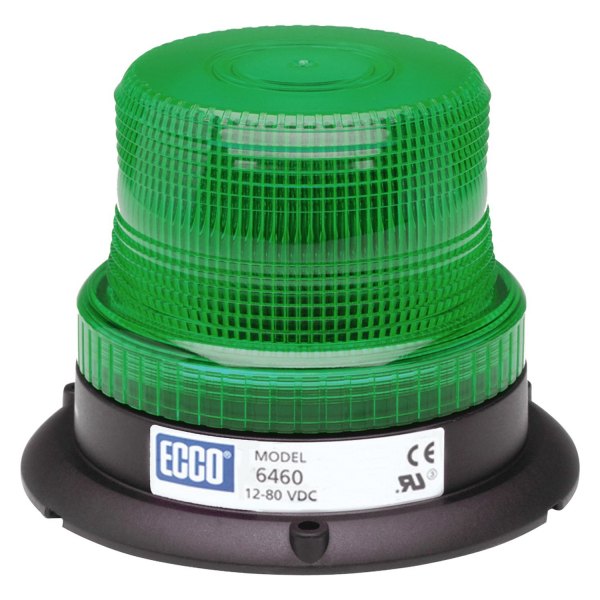3.9 in. 12-80VDV Pulse Flash 3-Bolt Mount Low Profile LED Beacon Light, Green