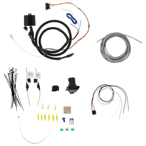 7Way Fully Functional Tow Harness Wiring Complete Kit for 2019 Santa Fe & 2022 Santa Cruz, Tucson & Carnival, Black