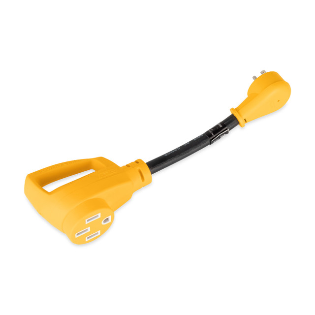 PowerGrip Dogbone Adapter - Black - 12 Inch - 15A to 50A - Heavy-Duty Design