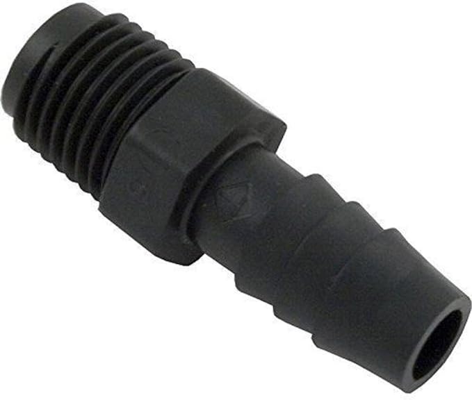 0.38 in. Barb x 0.25 in. MPT Male Adapter, Black
