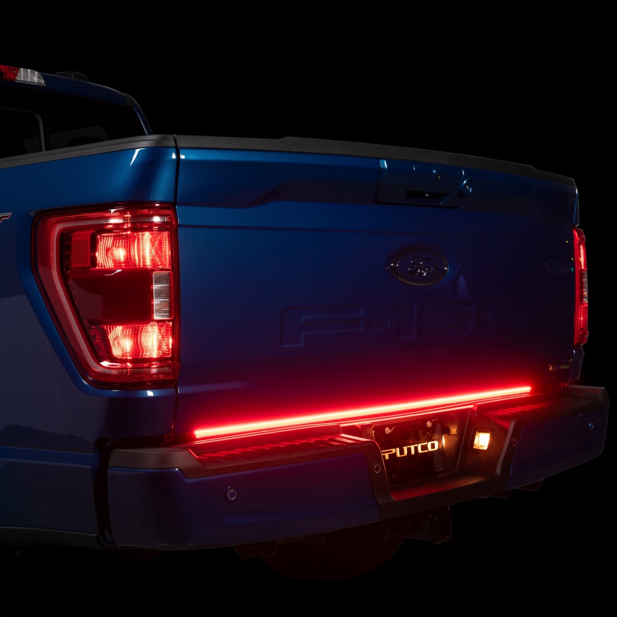 PUT9202960-17 60 in. Blade LED Tailgate Light Bar with LEDs & Plug-N-Play Quick Connect Harness for 2021-2023 Ford F150 - Red, Amber & White