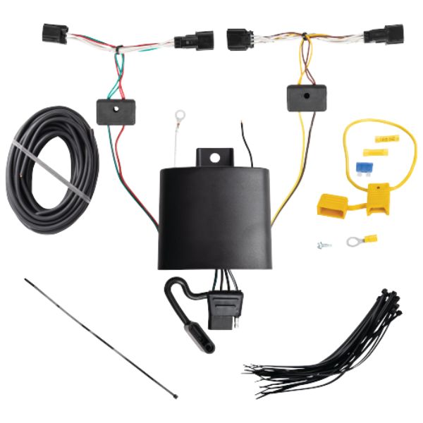 DRT118881 4-Way Flat T-One T-Connector Harness with Circuit Protected Modu Lite HD Module for 2023 Hyundai Palisade, Black