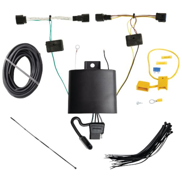 4-Way Flat T-One T-Connector Harness with Circuit Protected Modu Lite HD Module for 2023 Kia Telluride, Black