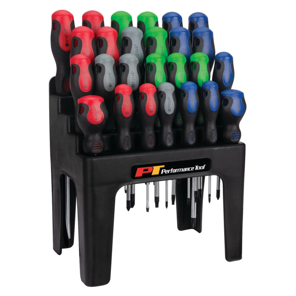 Performance Tool PRTW1738 Screwdriver Set with Rack - 26 Piece