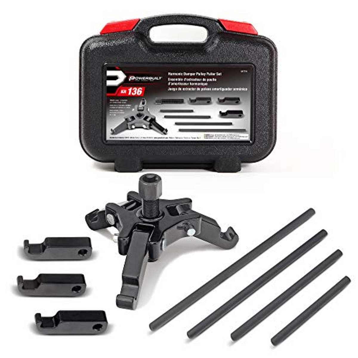 Harmonic Damper Pulley Puller Kit, Black