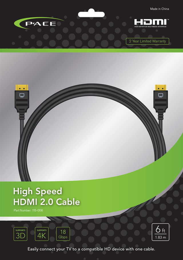 Picture of Pace PCE118-006 6 ft. HDMI Cable&#44; Black