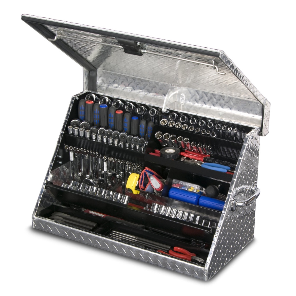30 x 15 in. Aluminum Brite Triangle Toolbox, Black
