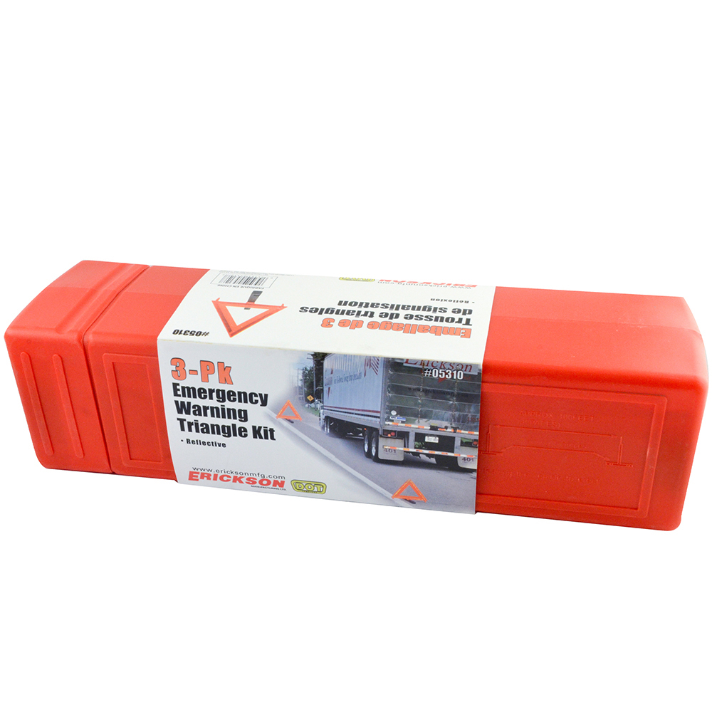 ERI05310 17 in. Emergency Safety Warning Triangle Kit, Pack of 3