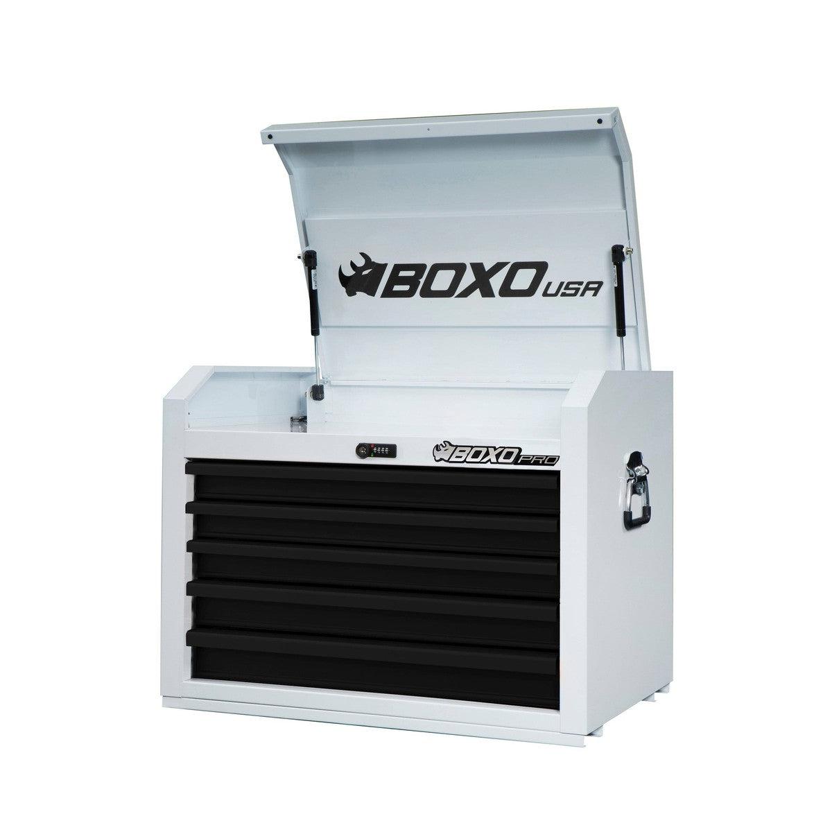 Picture of Boxo Tools BOXUAC2651AL-W-1 26 in. Pro Series 5-Drawer Top Tool Chest&#44; Gloss White