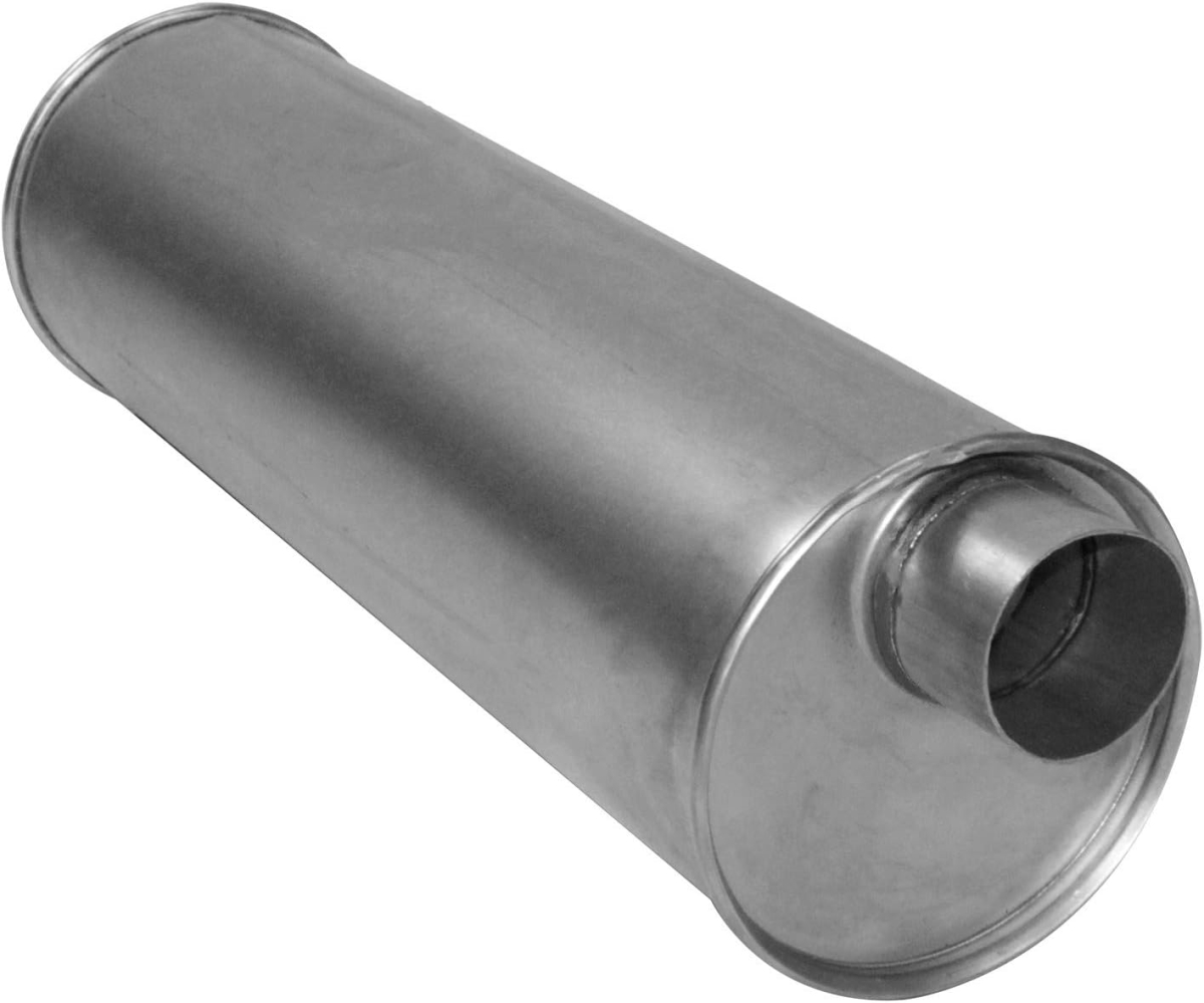 APE3805 2.5 in. Offset Inlet & 2.5 in. Offset Outlet 180 Offset 360 Welded Necks Enforcer II Muffler -  AP EXHAUST PRODUCTS