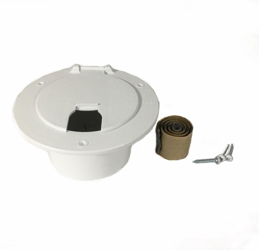BBM94329 Deluxe Round Electric Cable Hatch with Back, Polar White