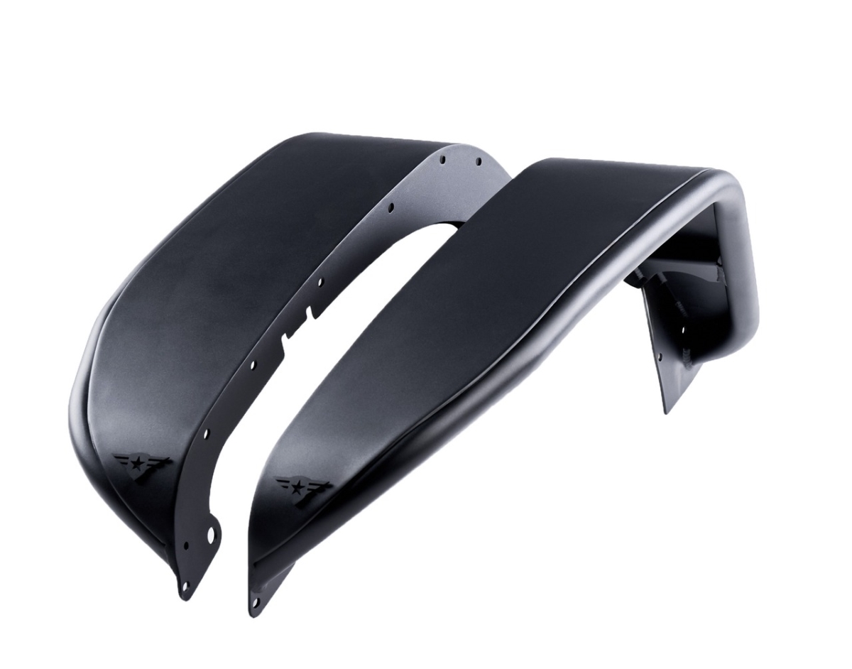 CBF15-1076 Front Full Assault Aluminum Fender Kit for 2007-2018 Jeep Wrangler, Black