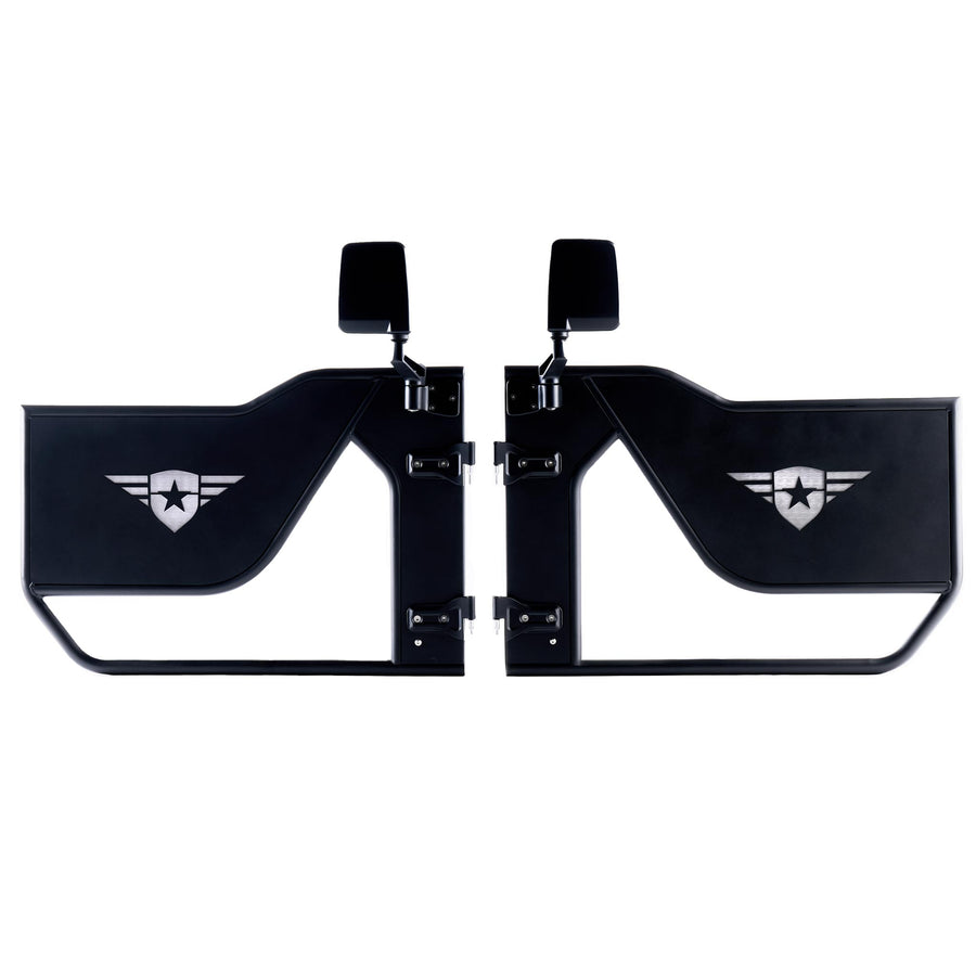 CBF35-1046 Front Mission Doors for 2020C Wrangler JT Gladiator, Black - Pack of 2