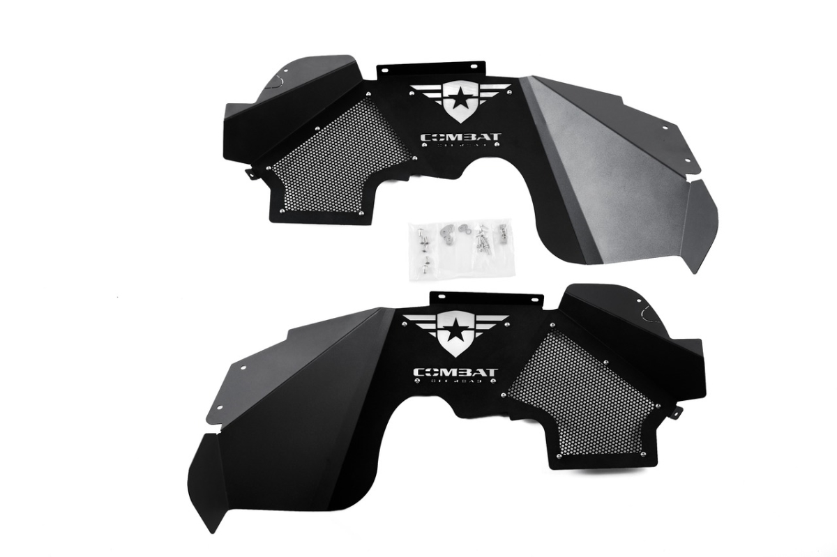 CBF15-1066 Front Battle Ready Aluminum Inner Fender Kit for 2007-2018 Jeep Wrangler JK & JKU, Black