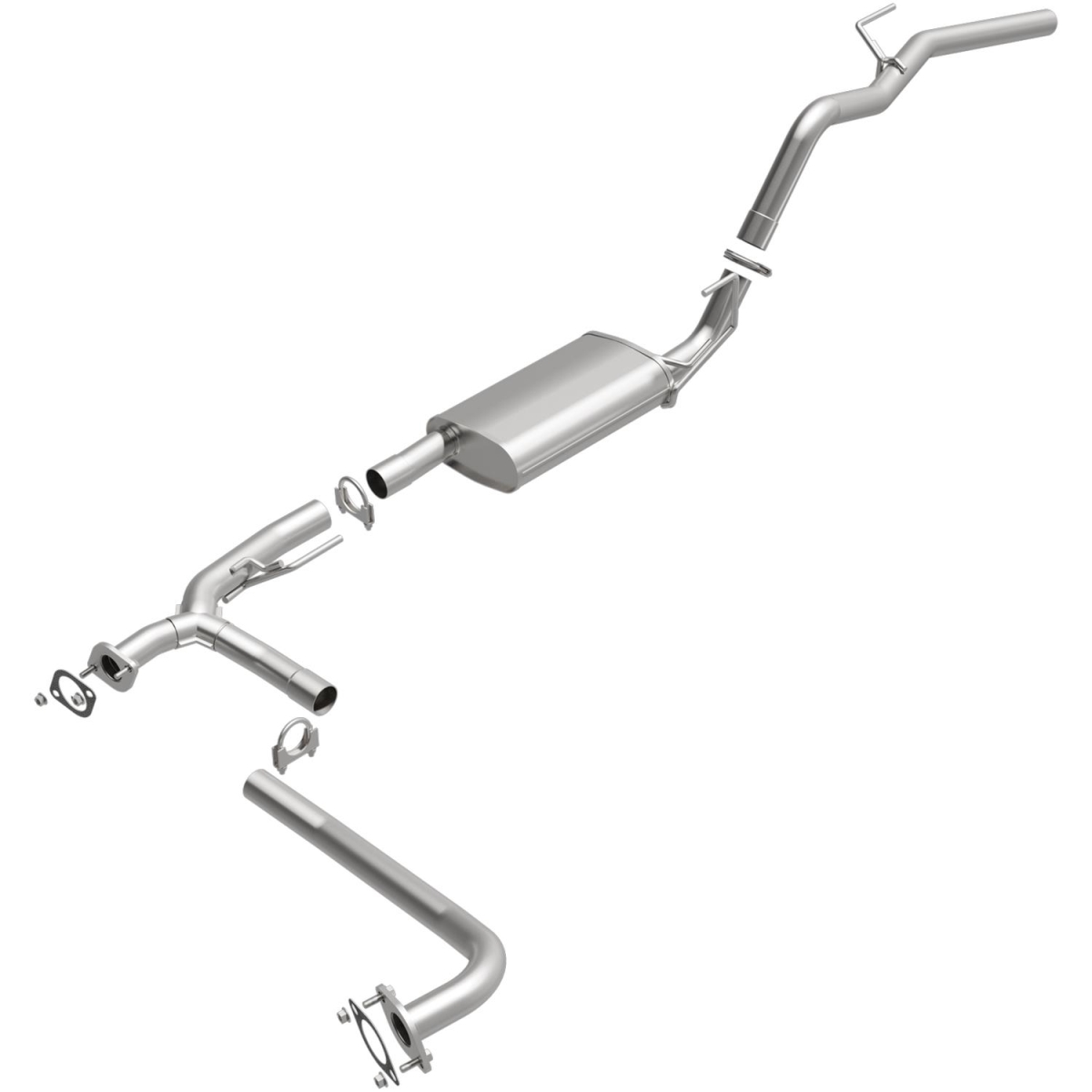 Exhaust System, Aluminized Steel; With Muffler; 2-1/4 Inch Pipe Diameter; Dual Exhaust