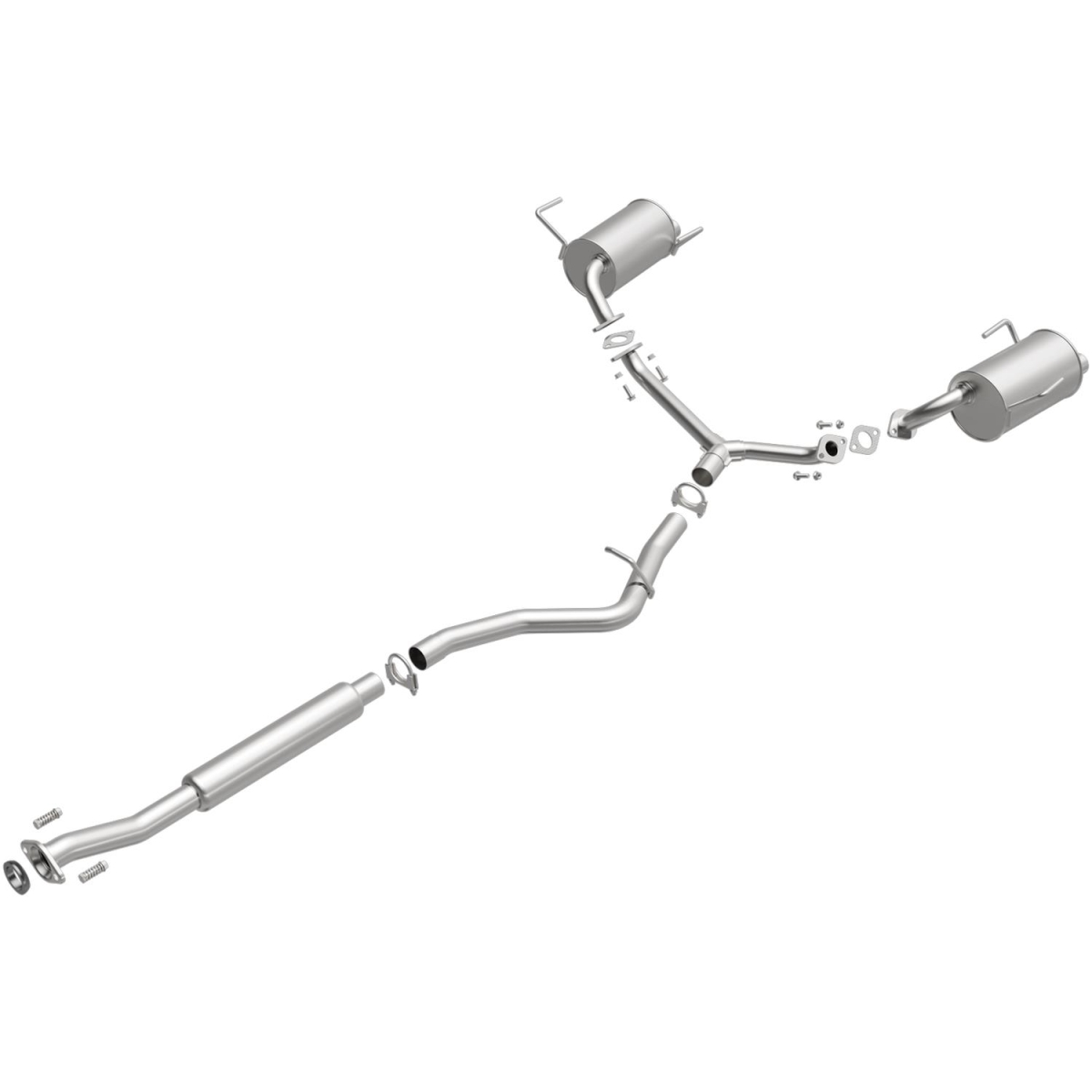 Exhaust System, Aluminized Steel; With Mufflers; 2-1/4 Inch Pipe Diameter; Single Exhaustdual
