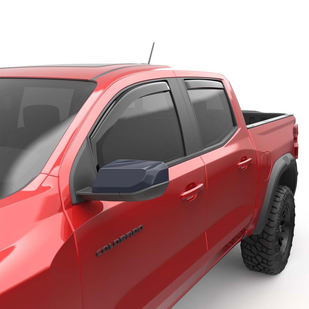 571481 In-Channel Front & Rear Window Visors Set for 2023C Colorado & Canyon, Dark Smoke